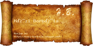 Házi Borbála névjegykártya